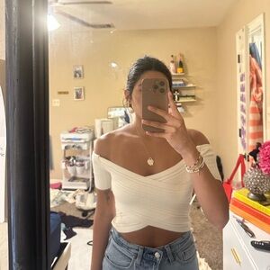off the shoulder crop top